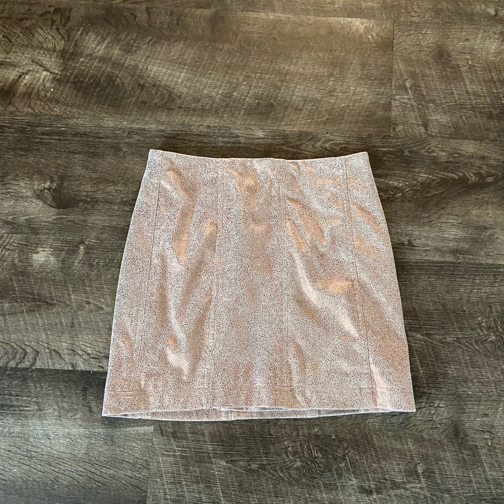 Free People Gold Shimmer Mini Skirt